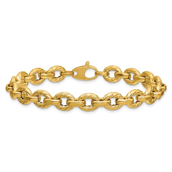 Leslie's 14K Polished and Twisted Fancy Link Bracelet