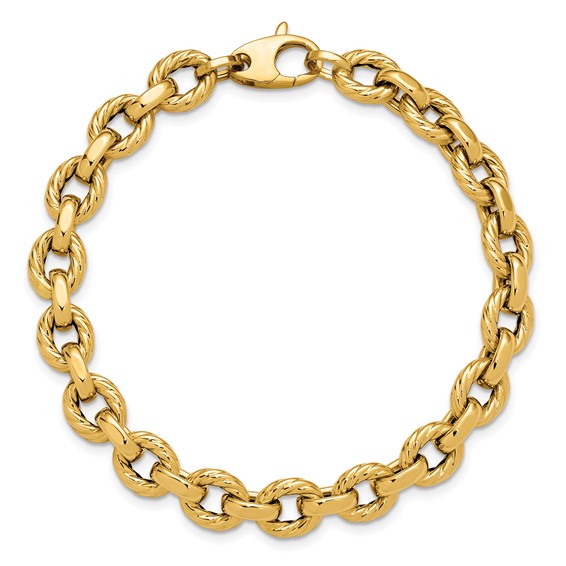 Leslie's 14K Polished and Twisted Fancy Link Bracelet