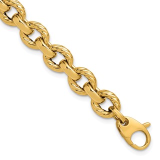 Leslie's 14K Polished and Twisted Fancy Link Bracelet