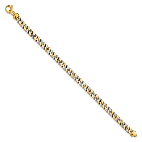 Leslie's 14K Two-tone Polished and D/C Fancy Link Bracelet
