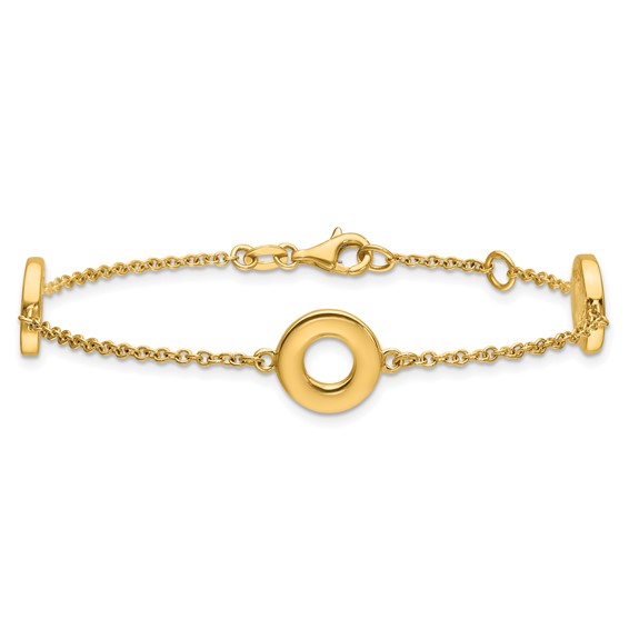 Leslie's 14K Polished Circle Station with .5in Ext. Bracelet