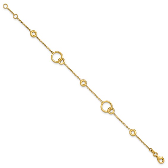 Leslie's 14K Polished Circle Station w/.5in Ext. Bracelet