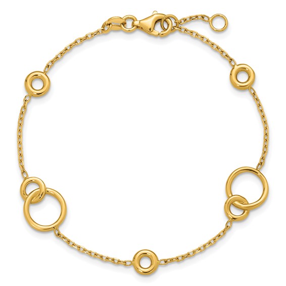 Leslie's 14K Polished Circle Station w/.5in Ext. Bracelet