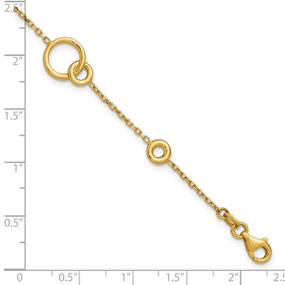 Leslie's 14K Polished Circle Station w/.5in Ext. Bracelet