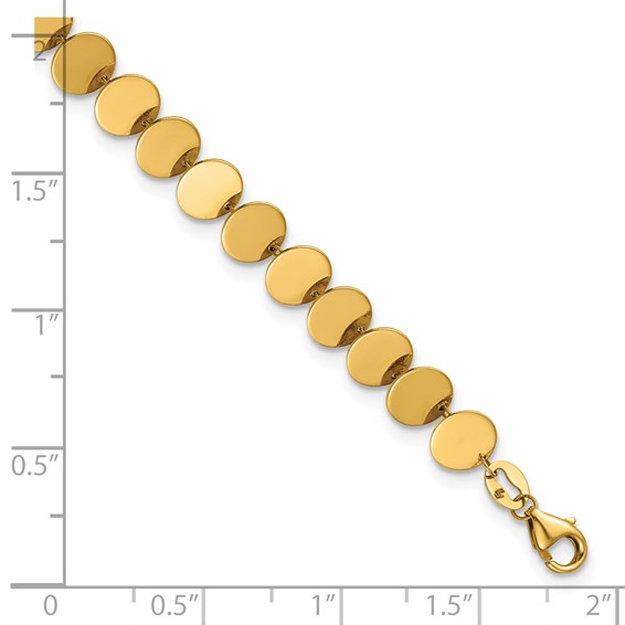 Leslie's 14K Polished Fancy Circle Disc w/1in ext. Bracelet
