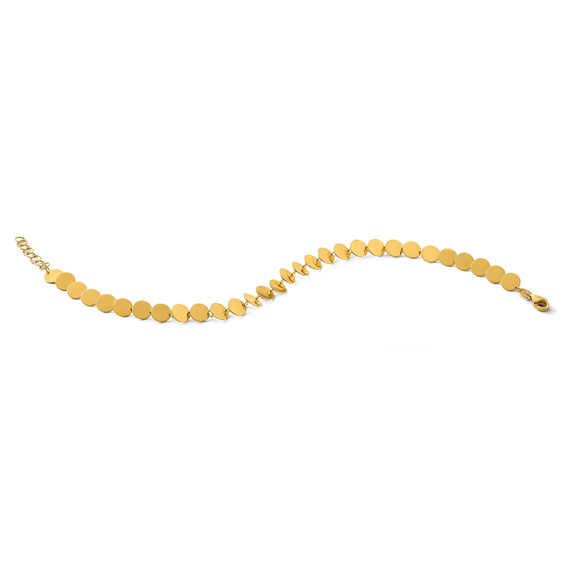 Leslie's 14K Polished Fancy Circle Disc w/1in ext. Bracelet