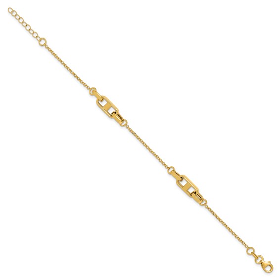 Leslie's 14K Polished Fancy Link w/1in ext. Bracelet