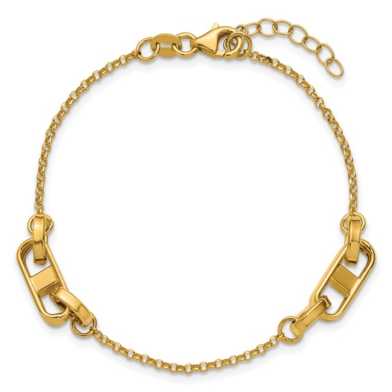 Leslie's 14K Polished Fancy Link w/1in ext. Bracelet