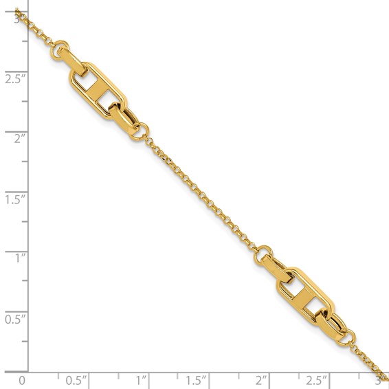 Leslie's 14K Polished Fancy Link w/1in ext. Bracelet
