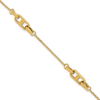 Leslie's 14K Polished Fancy Link w/1in ext. Bracelet
