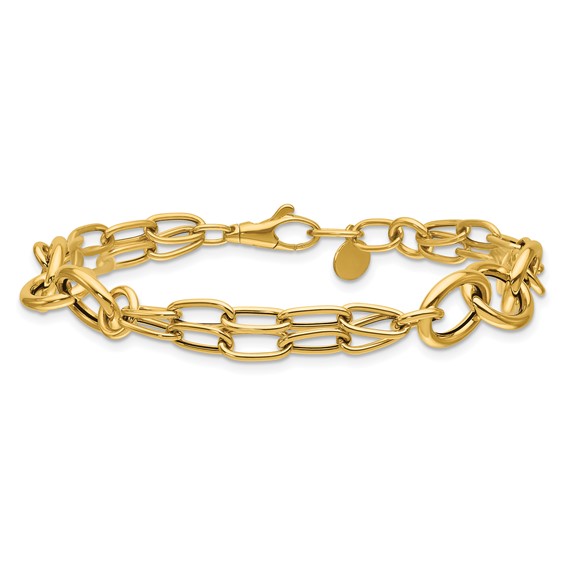Leslie's 14K Polished Fancy 2-strand Link Bracelet