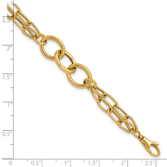 Leslie's 14K Polished Fancy 2-strand Link Bracelet
