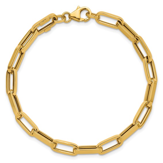 Leslie's 14K Polished Fancy Paperclip Bracelet