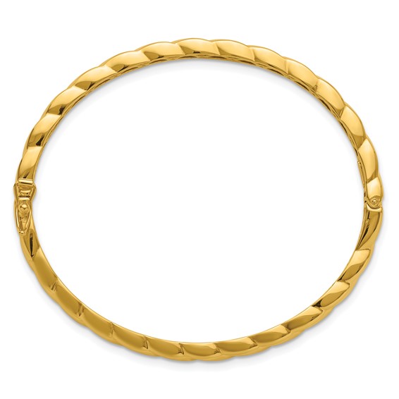 Leslie's 14K Polished Grooved Hinged Bangle