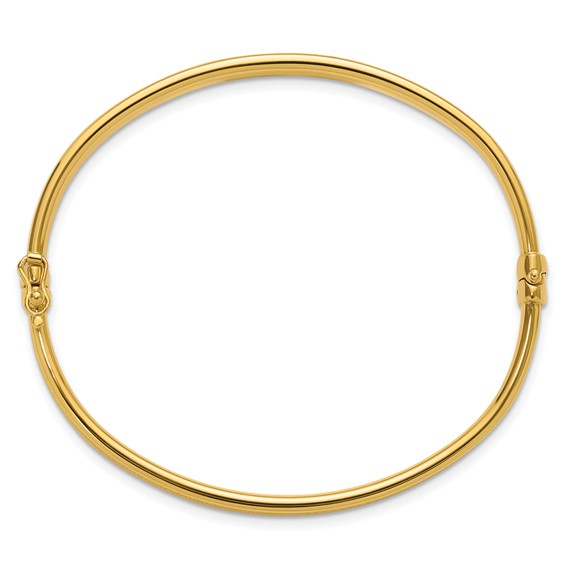 Leslie's 14K Polished and Textured Hinged Bangle