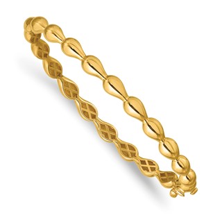 Leslie's 14K Polished Fancy Hinged Bangle