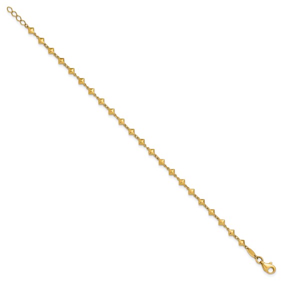 Leslie's 14K Polished Geometric Fancy with .5 in ext. Bracelet