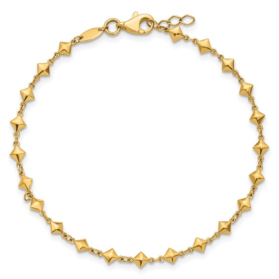 Leslie's 14K Polished Geometric Fancy with .5 in ext. Bracelet