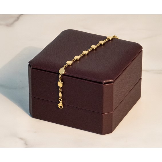 Leslie's 14K Polished Geometric Square with .5 in ext. Bracelet