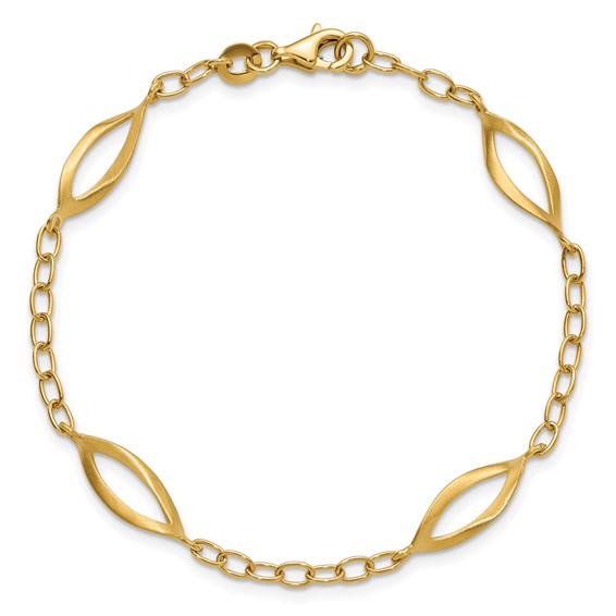 Leslie's 14K Polished and Brushed Solid Fancy Link Bracelet