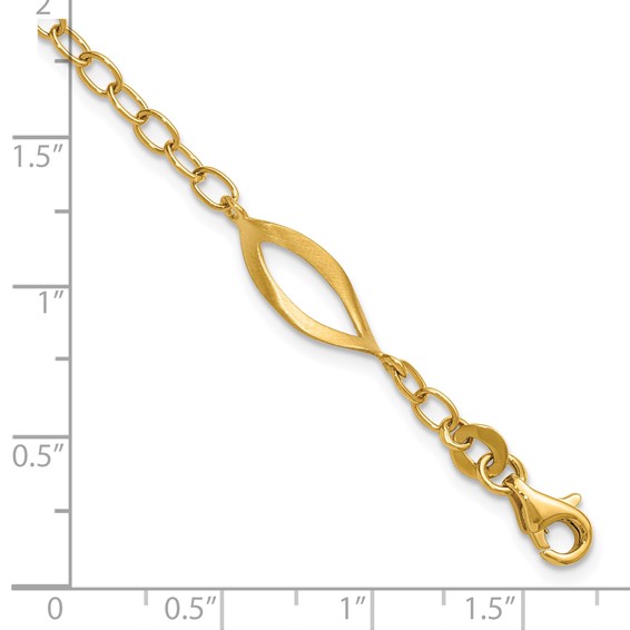 Leslie's 14K Polished and Brushed Solid Fancy Link Bracelet