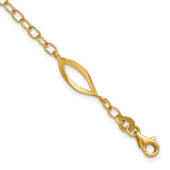 Leslie's 14K Polished and Brushed Solid Fancy Link Bracelet
