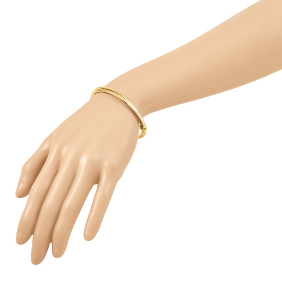 Leslie's 14K Polished and Textured Hinged Bangle