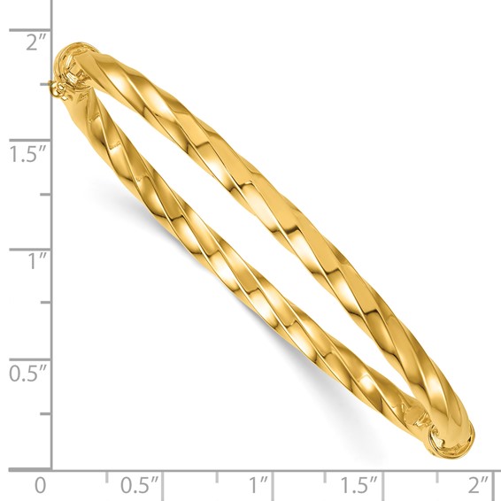 Leslie's 14K Polished and Twisted Hinged Bangle