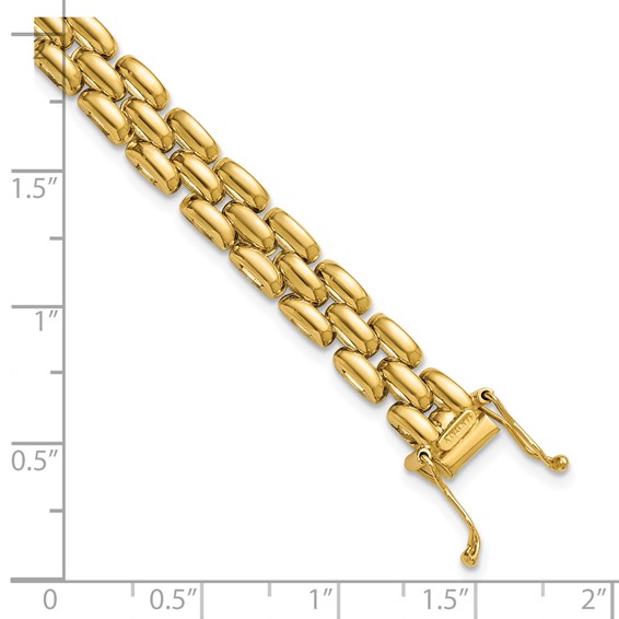 Leslie's 14K w/White Rhodium Polished/Brushed Reversible Fancy Bracelet