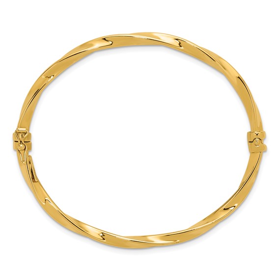 Leslie's 14K Polished Twisted Hinged Bangle