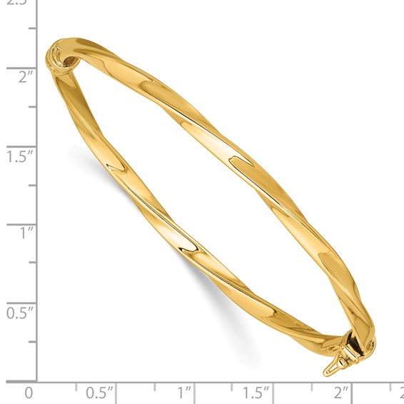 Leslie's 14K Polished Twisted Hinged Bangle