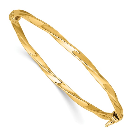 Leslie's 14K Polished Twisted Hinged Bangle