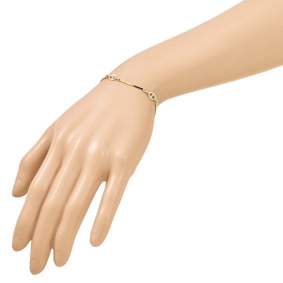 Leslie's 14K Polished Bar Link w/ .5in Ext. Bracelet