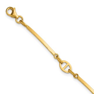Leslie's 14K Polished Bar Link w/ .5in Ext. Bracelet