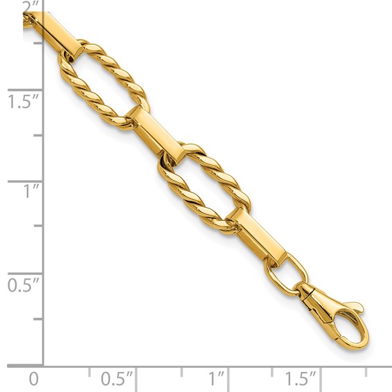 Leslie's 14K Polished and Twisted Fancy Link Bracelet