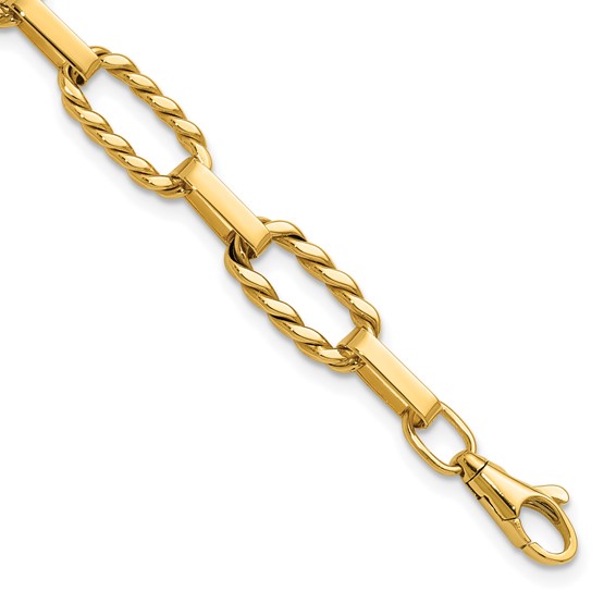 Leslie's 14K Polished and Twisted Fancy Link Bracelet