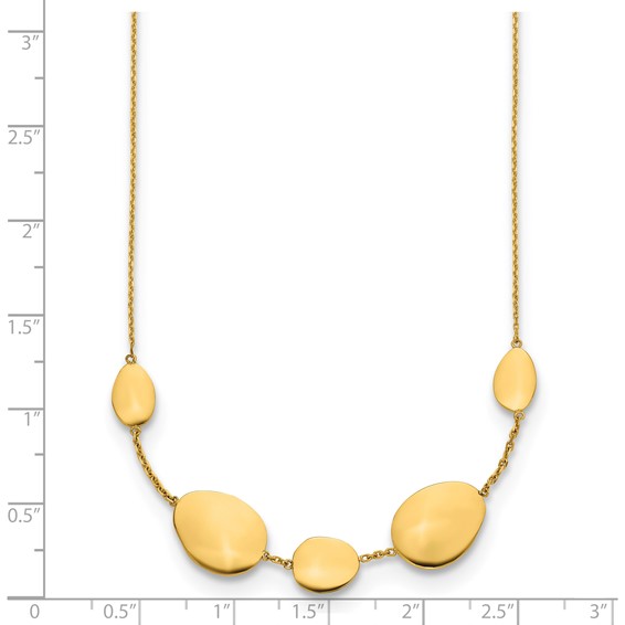 Leslie's 14K Polished Fancy Oval Station with 2in ext. Necklace
