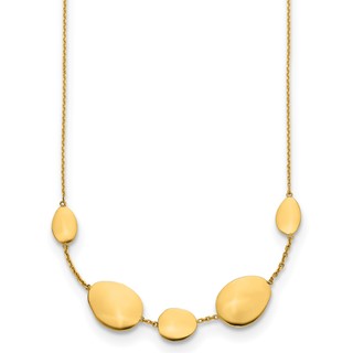 Leslie's 14K Polished Fancy Oval Station with 2in ext. Necklace