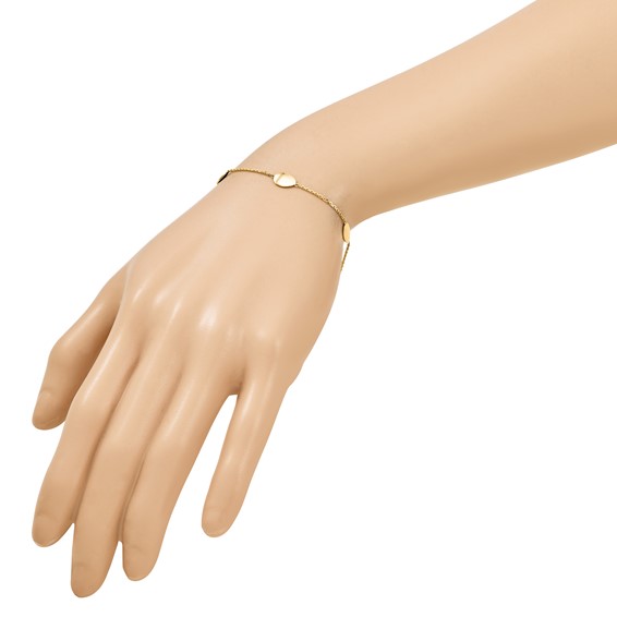 Leslie's 14K Polished Fancy Oval Station with 1in ext. Bracelet