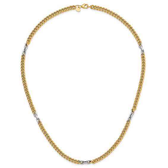 Leslie's 14K Two-tone Polished Link Necklace