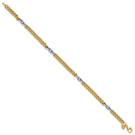 Leslie's 14K Two-tone Polished Link Bracelet