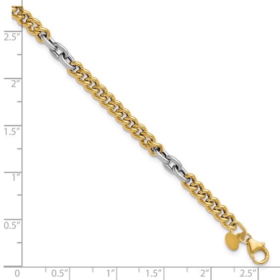 Leslie's 14K Two-tone Polished Link Bracelet