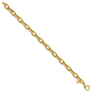 Leslie's 14K Polished and Textured Fancy Link Bracelet