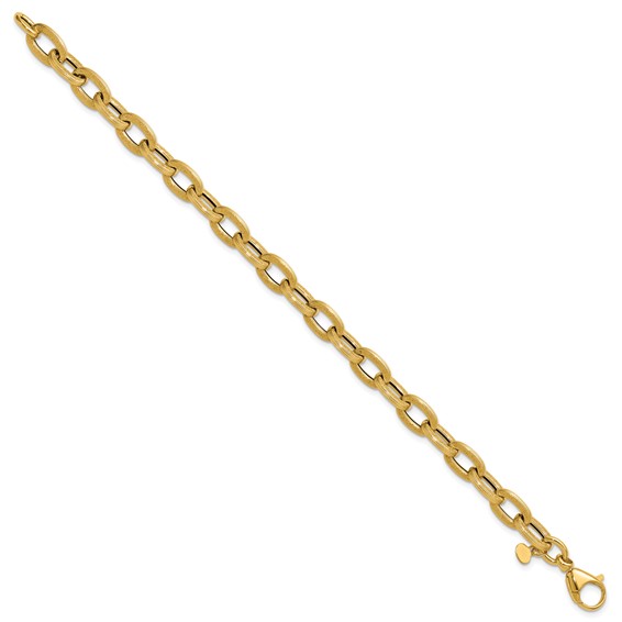Leslie's 14K Polished and Textured Fancy Link Bracelet