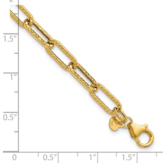 Leslie's 14K Polished and Textured Fancy Link Bracelet