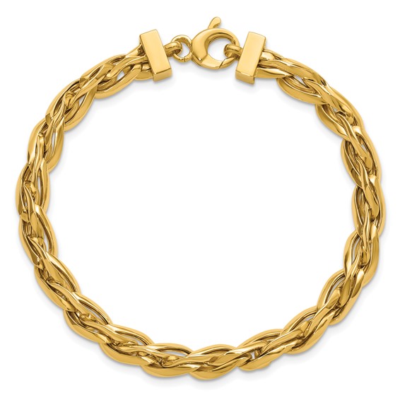 Leslie's 14K Polished Fancy Twisted Link Bracelet