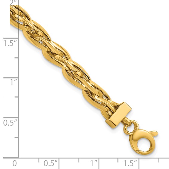Leslie's 14K Polished Fancy Twisted Link Bracelet