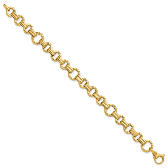 Leslie's 14K Polished and Twisted Circle Link Bracelet