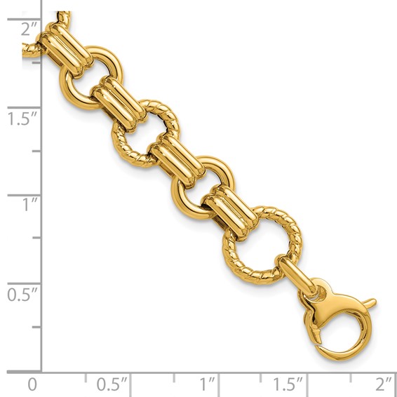 Leslie's 14K Polished and Twisted Circle Link Bracelet