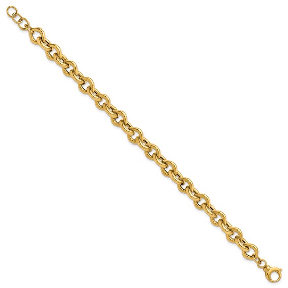 Leslie's 14K Polished Fancy Link with .5in ext. Bracelet